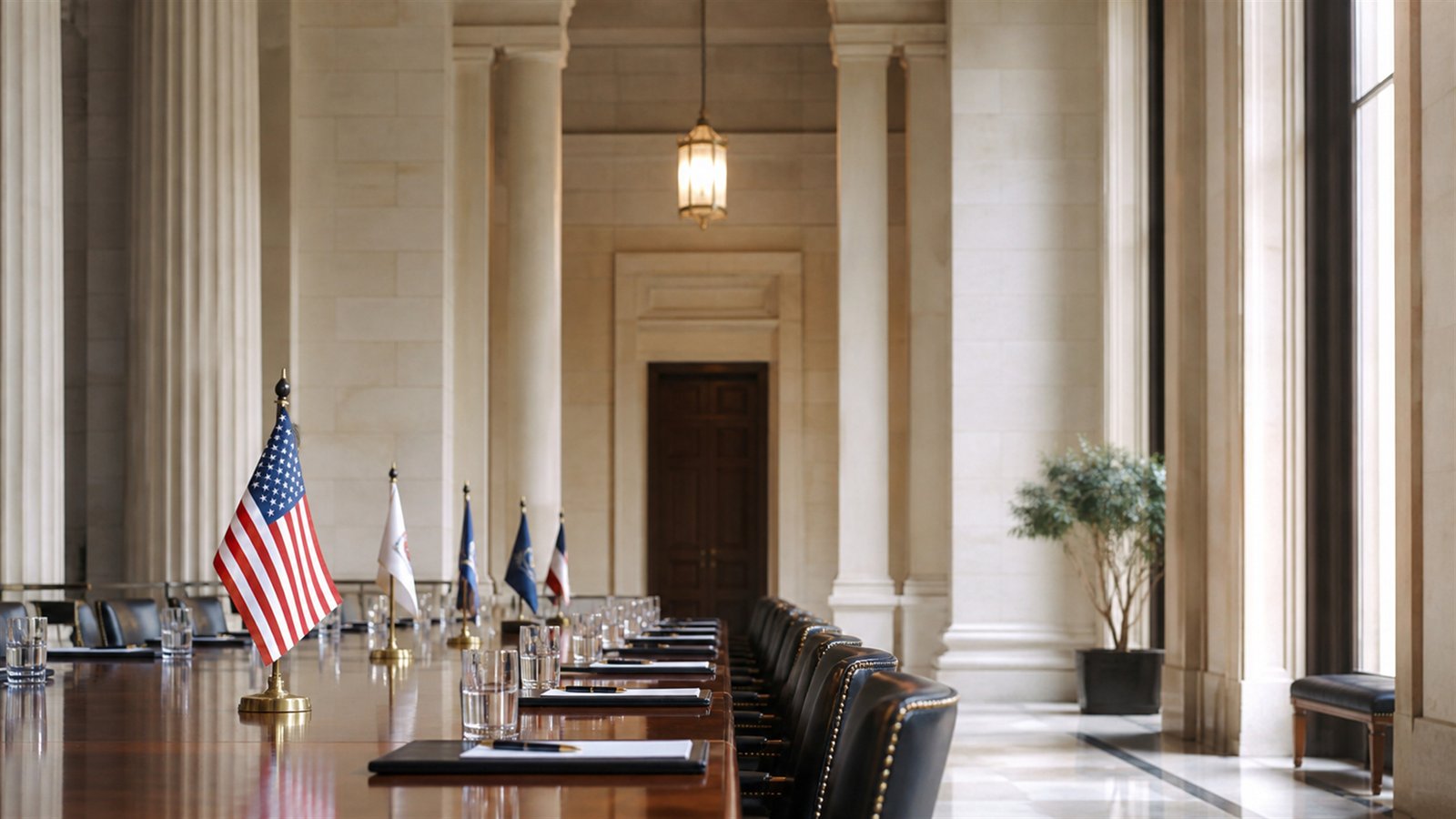 Formal institutional meeting room